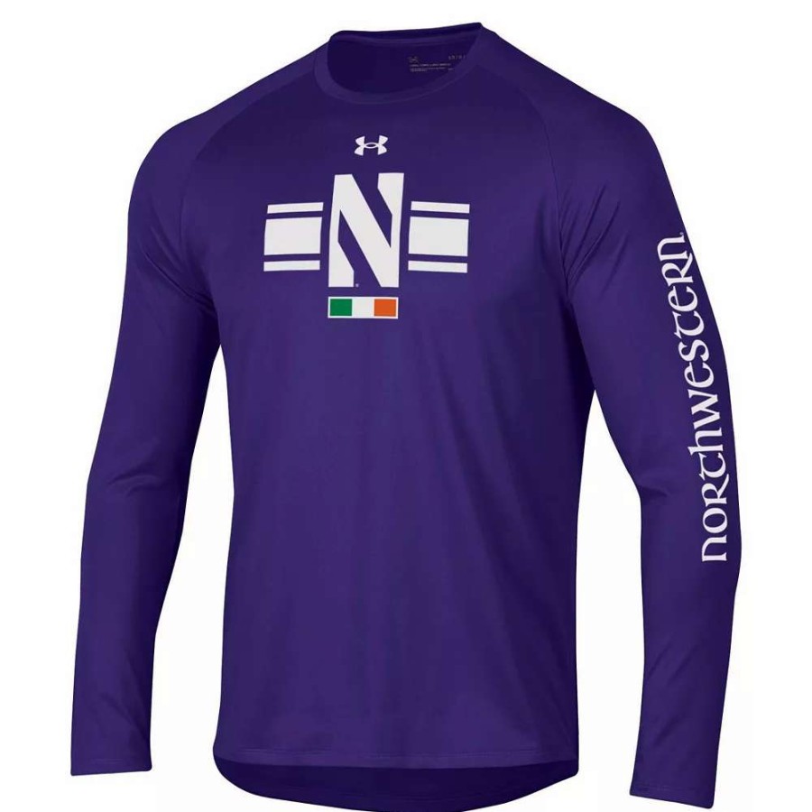 Tops * | Men'S Under Armour Purple Northwestern Wildcats 2022 Aer Lingus College Football Classic Long Sleeve T-Shirt