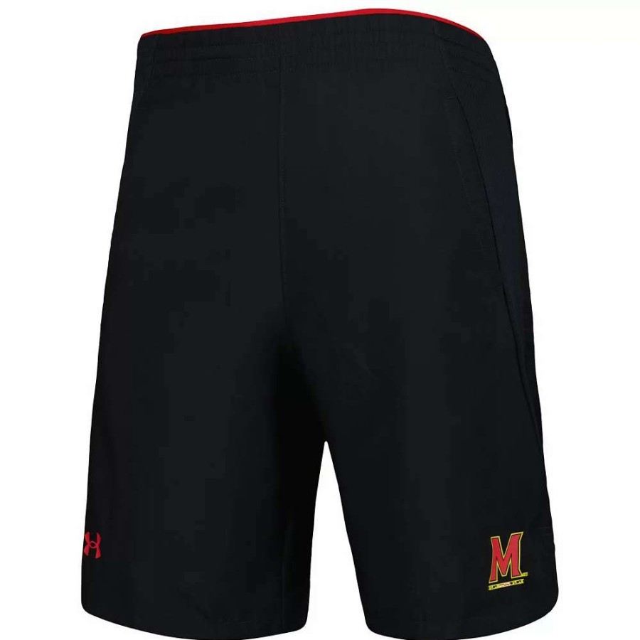 Bottoms * | Men'S Under Armour Black Maryland Terrapins Woven Shorts