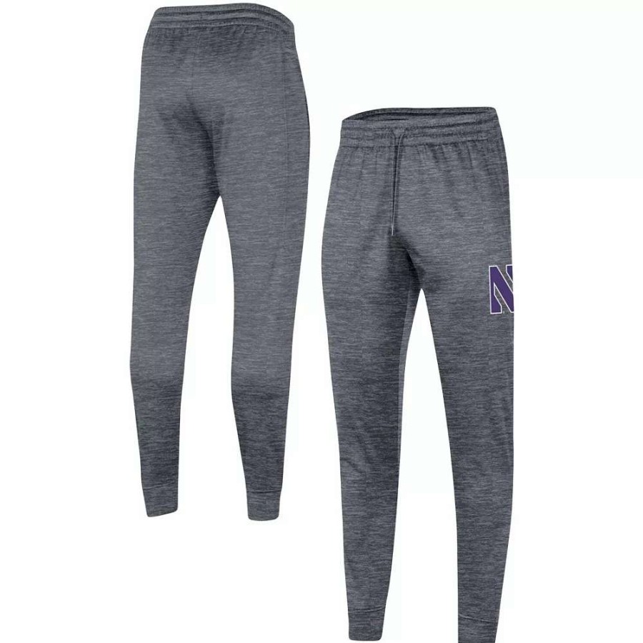 Bottoms * | Men'S Under Armour Heathered Gray Northwestern Wildcats Fleece Jogger Pants