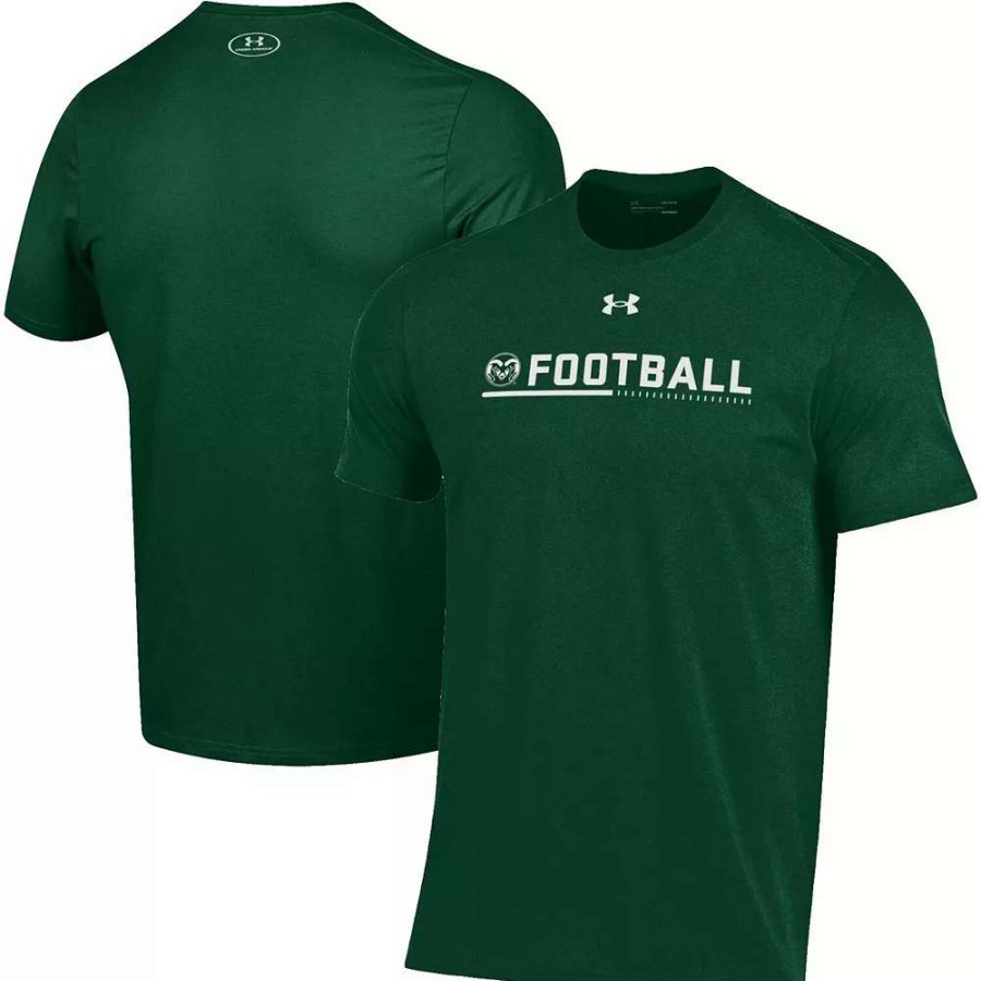 Tops * | Men'S Under Armour Green Colorado State Rams 2022 Sideline Football Performance Cotton T-Shirt