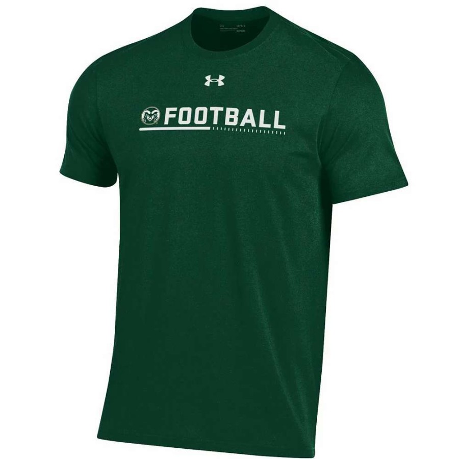 Tops * | Men'S Under Armour Green Colorado State Rams 2022 Sideline Football Performance Cotton T-Shirt