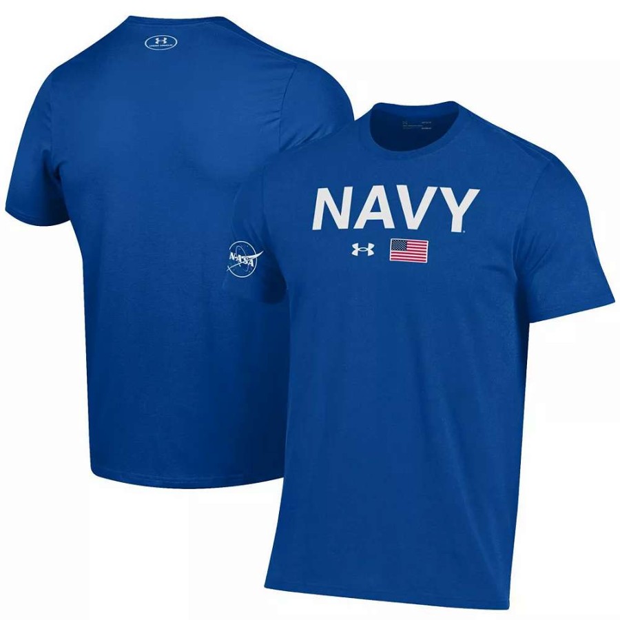 Tops * | Men'S Under Armour Royal Navy Midshipmen 2022 Special Games Nasa T-Shirt