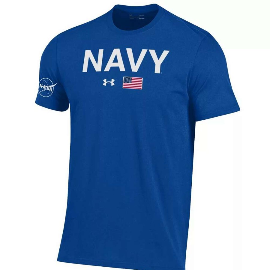 Tops * | Men'S Under Armour Royal Navy Midshipmen 2022 Special Games Nasa T-Shirt