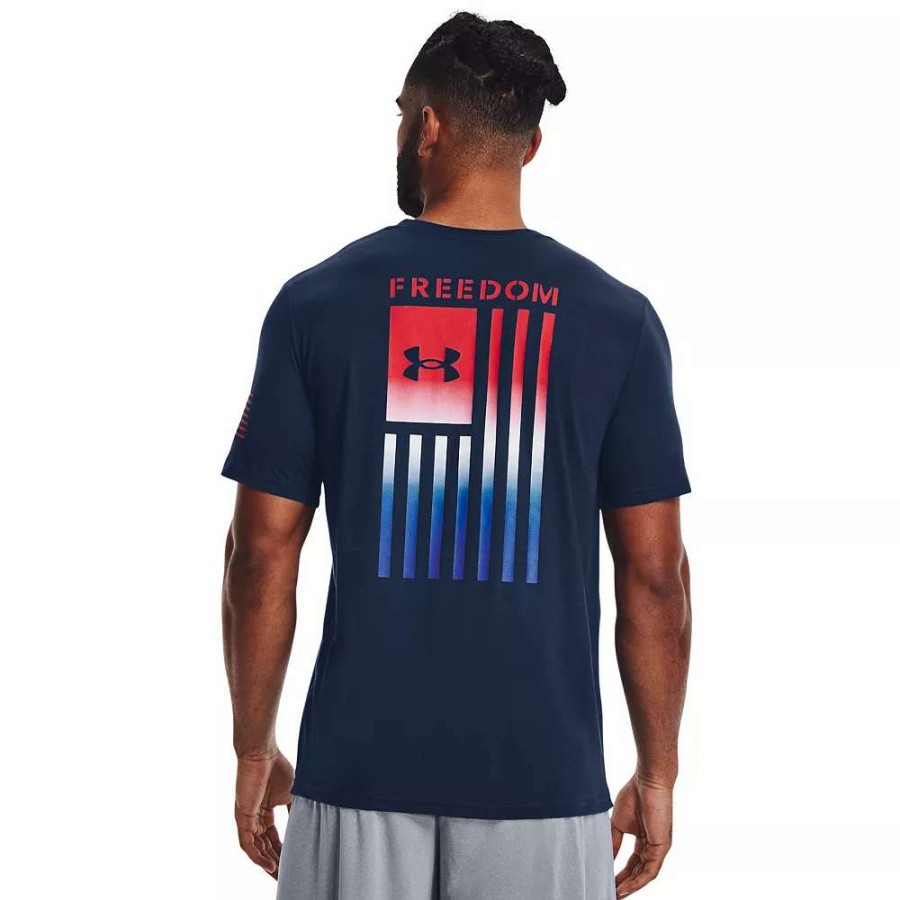 Tops * | Big & Tall Under Armour Freedom Flag Gradient Tee