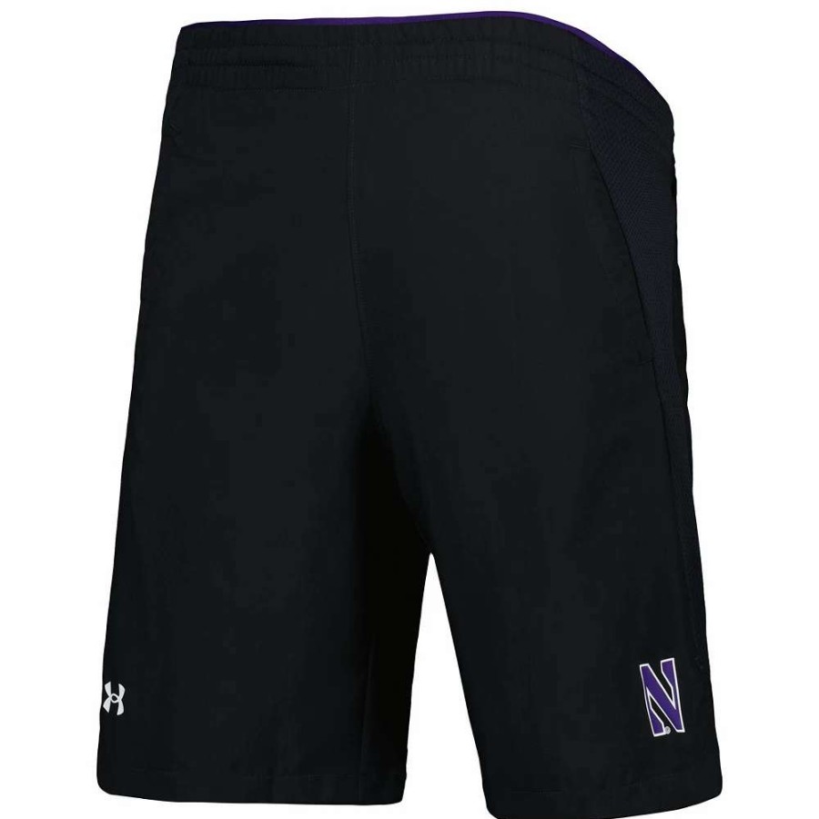 Bottoms * | Men'S Under Armour Black Northwestern Wildcats Woven Shorts