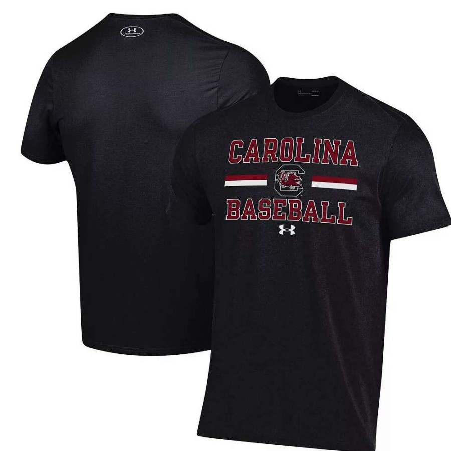 Tops * | Men'S Under Armour Black South Carolina Gamecocks Baseball Stack Performance T-Shirt