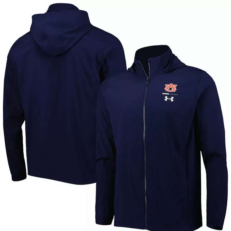 Outerwear * | Men'S Under Armour Navy Auburn Tigers Swoven Performance Full-Zip Jacket