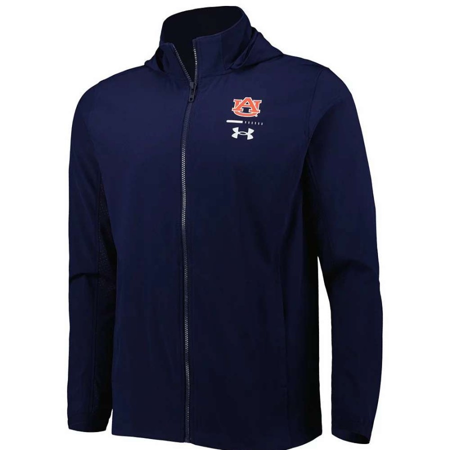 Outerwear * | Men'S Under Armour Navy Auburn Tigers Swoven Performance Full-Zip Jacket