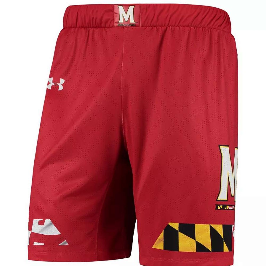 Bottoms * | Men'S Under Armour Red Maryland Terrapins Replica Basketball Short