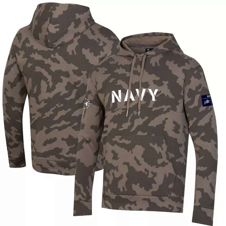 Tops * | Men'S Under Armour Camo Navy Midshipmen Military Appreciation Pullover Hoodie