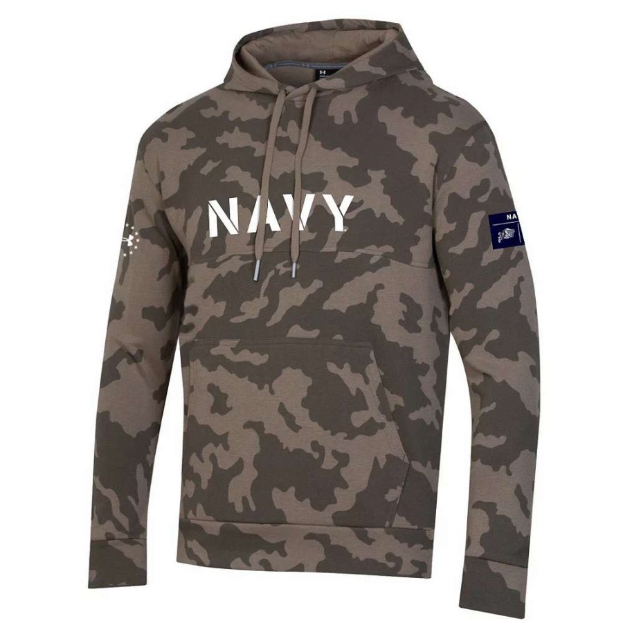 Tops * | Men'S Under Armour Camo Navy Midshipmen Military Appreciation Pullover Hoodie