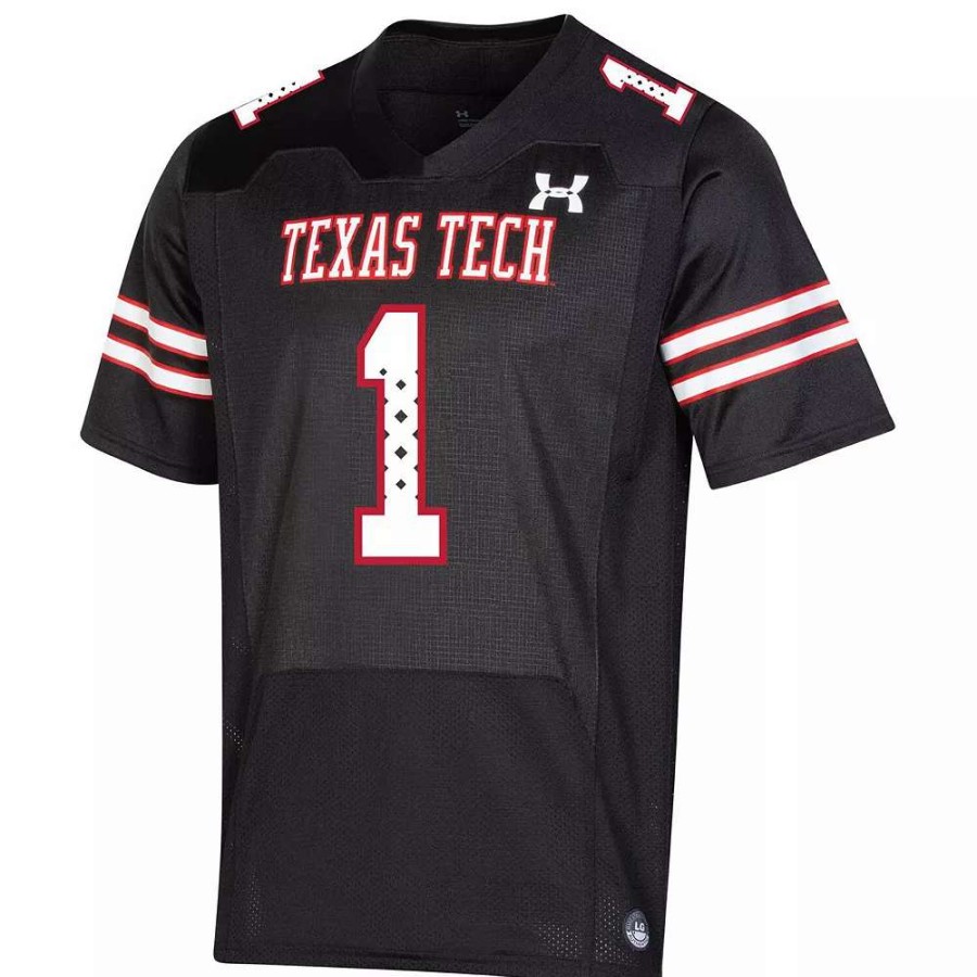 Tops * | Men'S Under Armour #1 Black Texas Tech Red Raiders Throwback Special Game Jersey