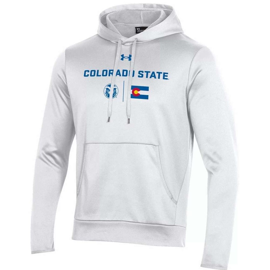 Tops * | Men'S Under Armour White Colorado State Rams Pride Pullover Hoodie