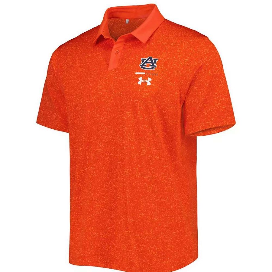 Tops * | Men'S Under Armour Orange Auburn Tigers Static Performance Polo