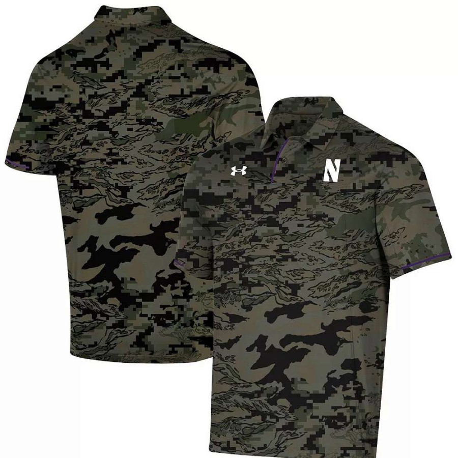 Tops * | Men'S Under Armour Camo Northwestern Wildcats Freedom Polo