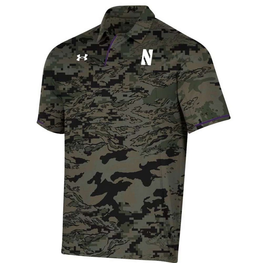 Tops * | Men'S Under Armour Camo Northwestern Wildcats Freedom Polo