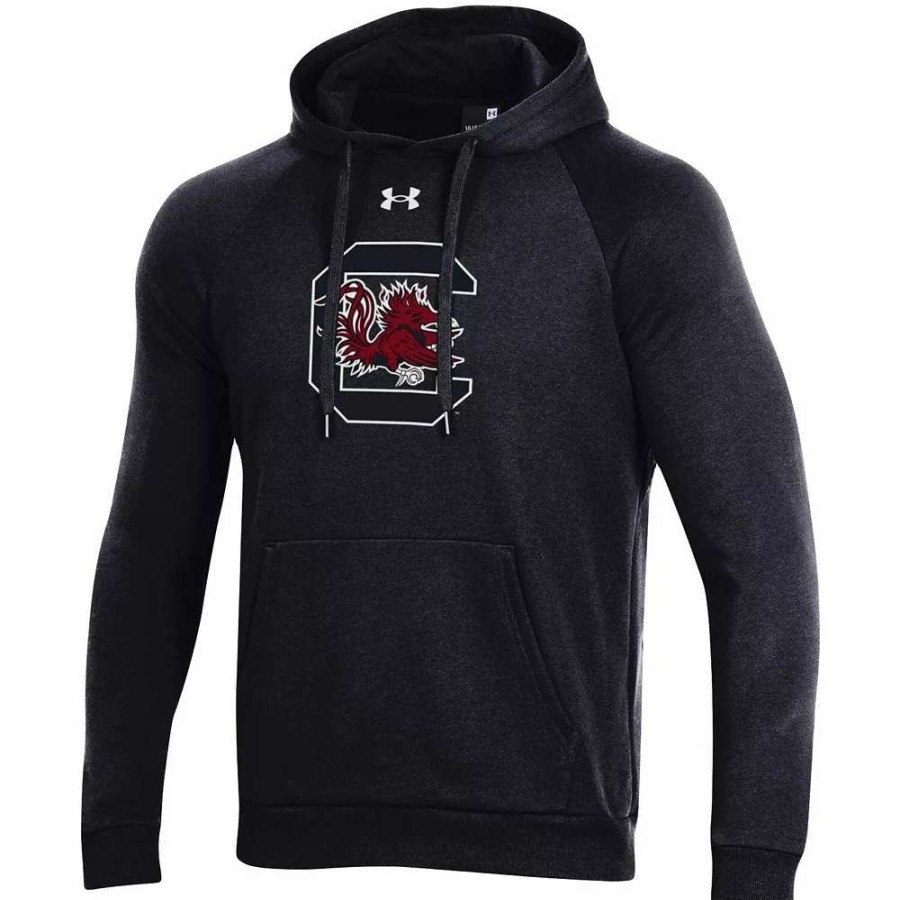 Tops * | Men'S Under Armour Black South Carolina Gamecocks Primary School Logo All Day Raglan Pullover Hoodie