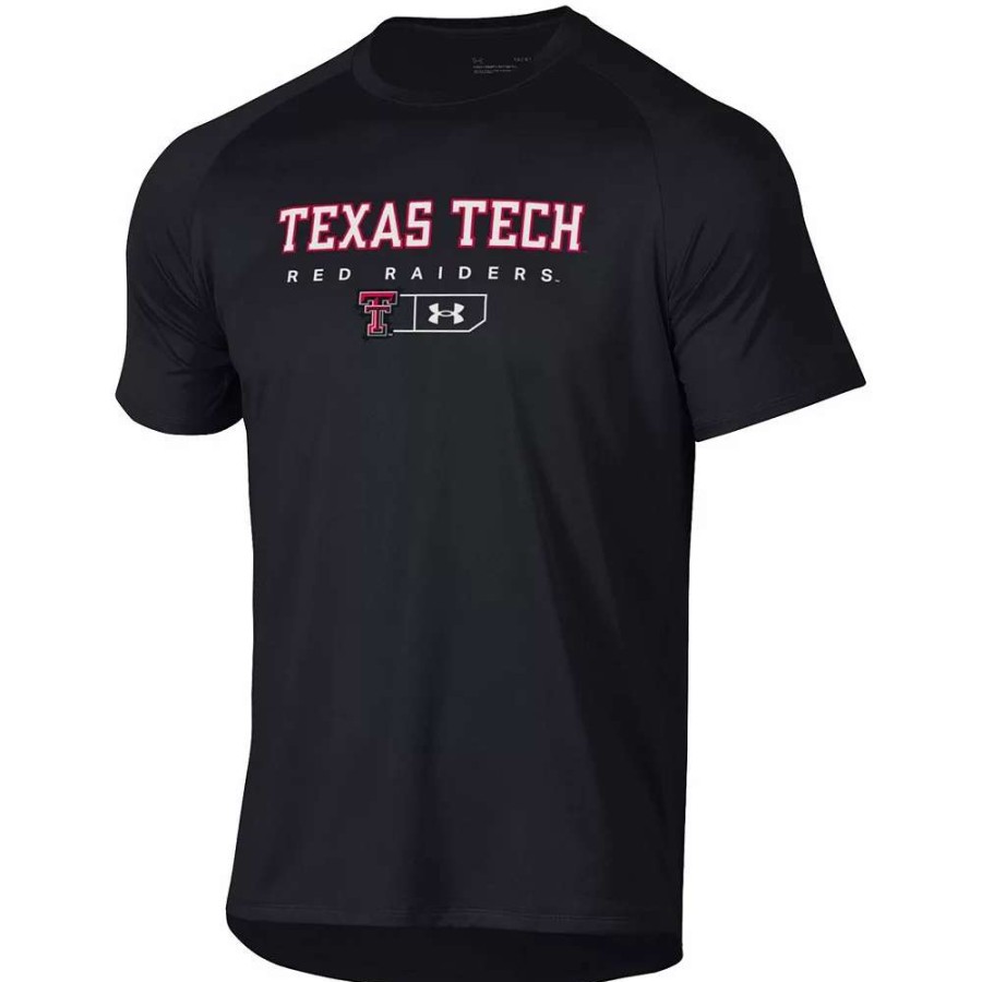 Tops * | Men'S Under Armour Black Texas Tech Red Raiders Lockup Tech Raglan T-Shirt