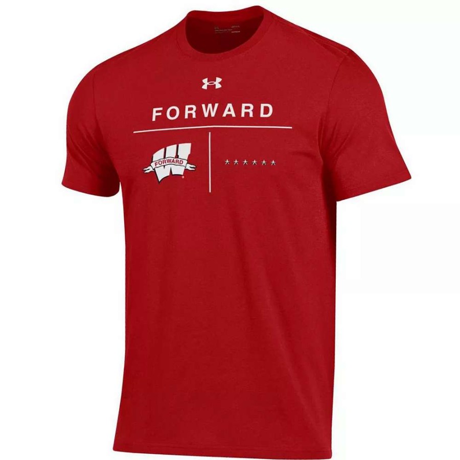 Tops * | Men'S Under Armour Red Wisconsin Badgers Forward Collection Performance T-Shirt