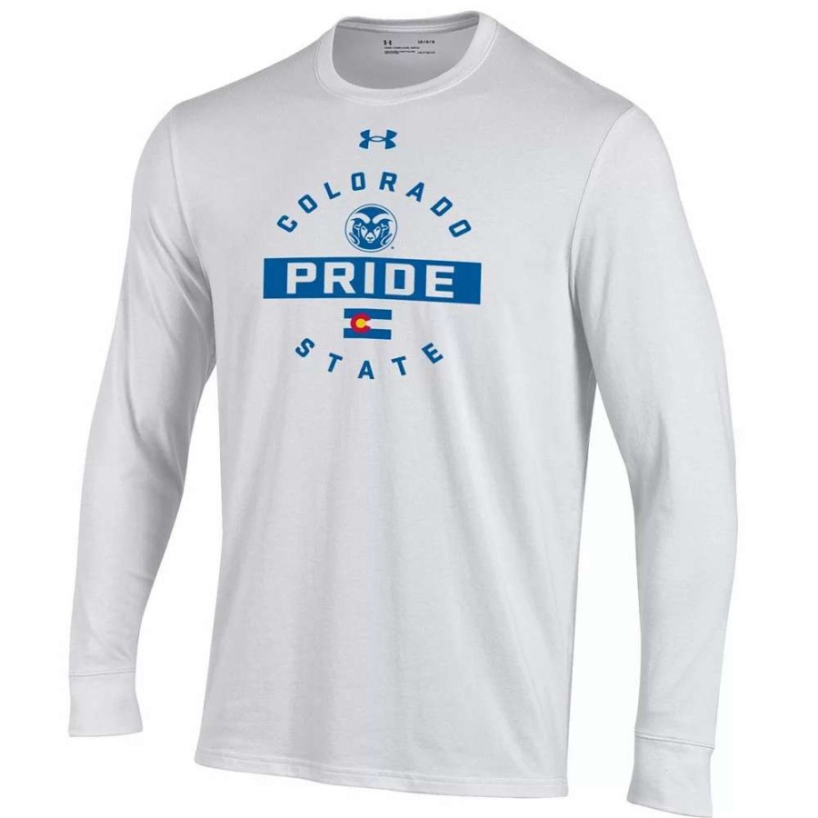 Tops * | Men'S Under Armour White Colorado State Rams Pride Long Sleeve T-Shirt