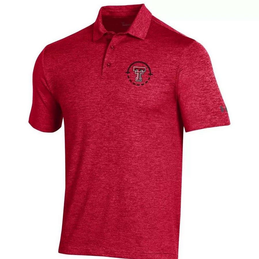 Tops * | Men'S Under Armour Red Texas Tech Red Raiders Coaches On-Court Basketball Playoff Performance Polo