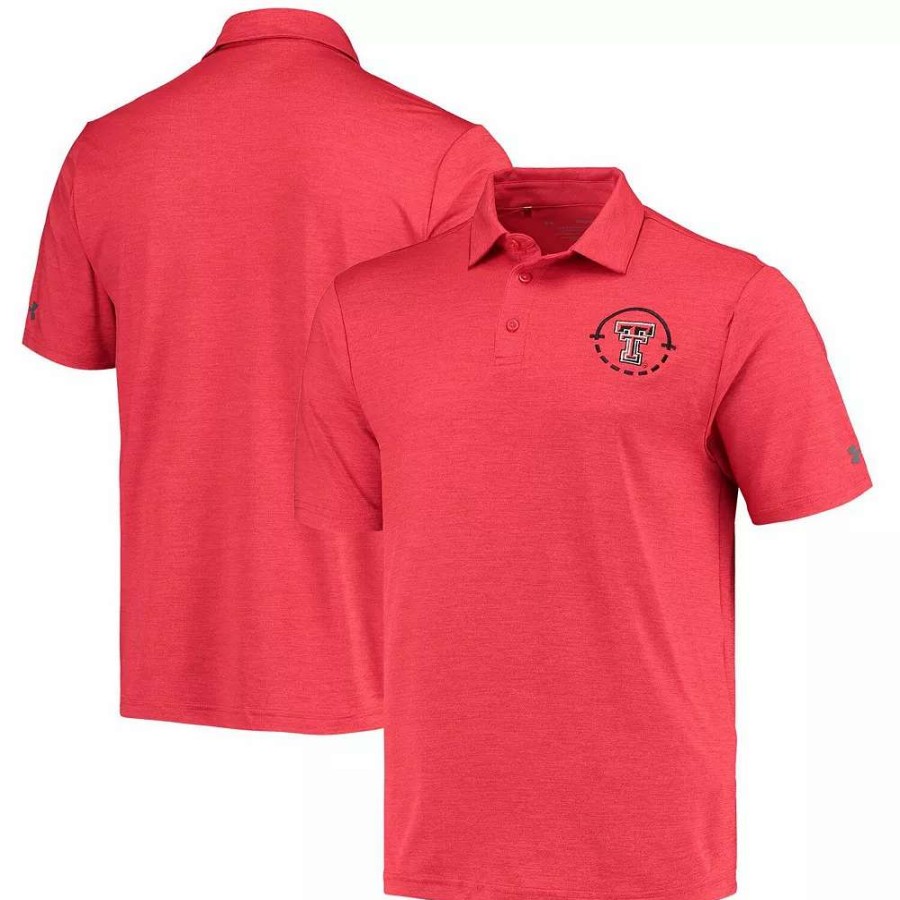 Tops * | Men'S Under Armour Red Texas Tech Red Raiders Coaches On-Court Basketball Playoff Performance Polo