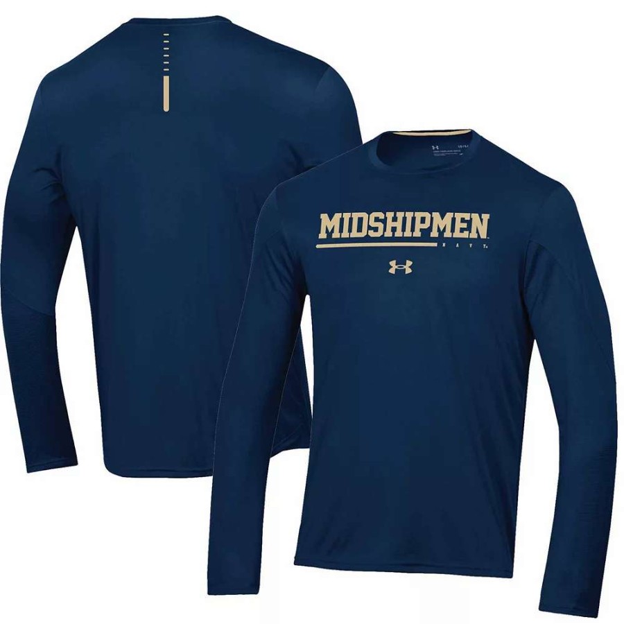 Tops * | Men'S Under Armour Navy Navy Midshipmen 2022 Sideline Training Performance Long Sleeve T-Shirt