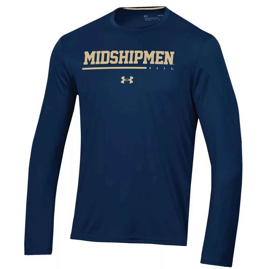 Tops * | Men'S Under Armour Navy Navy Midshipmen 2022 Sideline Training Performance Long Sleeve T-Shirt