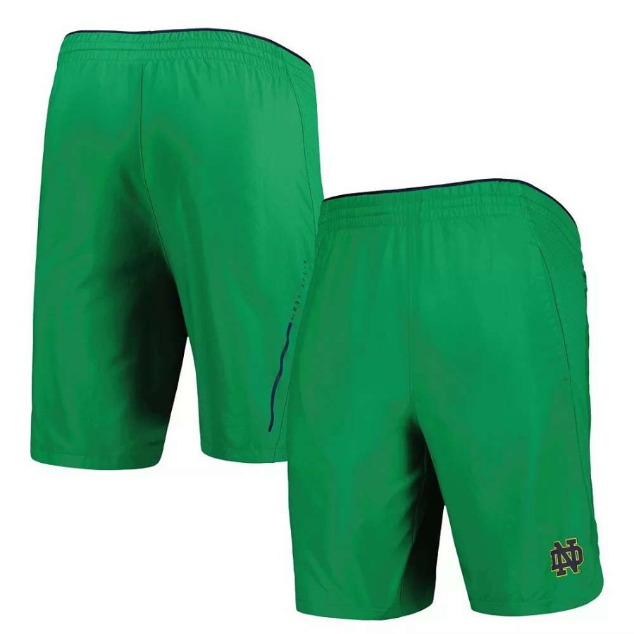 Bottoms * | Men'S Under Armour Green Notre Dame Fighting Irish Woven Shorts