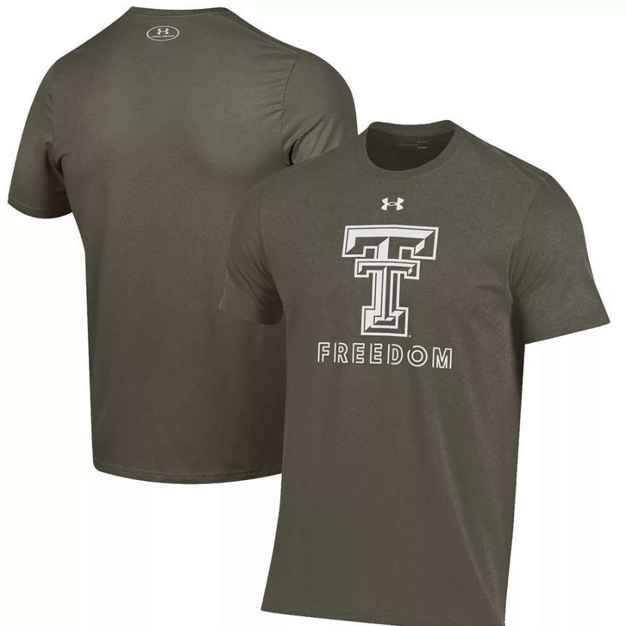 Tops * | Men'S Under Armour Olive Texas Tech Red Raiders Freedom Performance T-Shirt