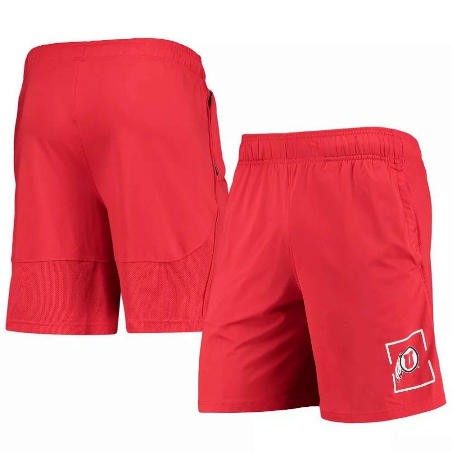 Bottoms * | Men'S Under Armour Red Utah Utes Mesh Raid Performance Shorts