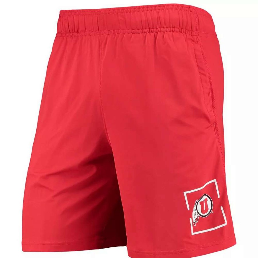 Bottoms * | Men'S Under Armour Red Utah Utes Mesh Raid Performance Shorts