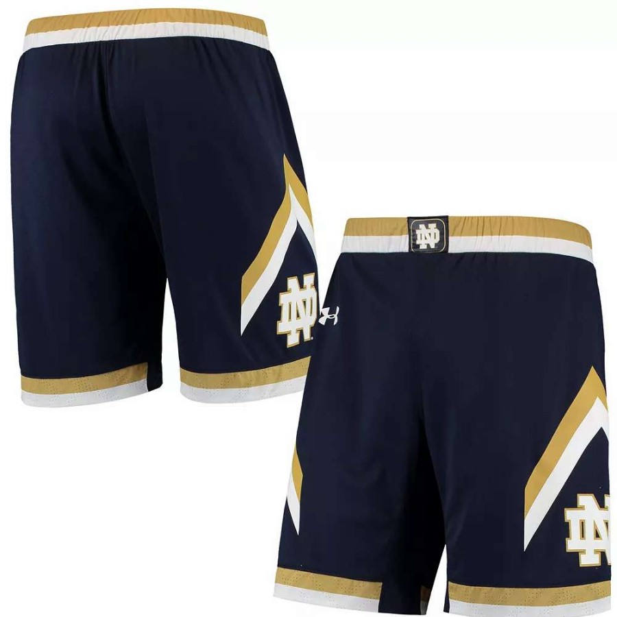 Bottoms * | Men'S Under Armour Navy Notre Dame Fighting Irish Replica Basketball Short