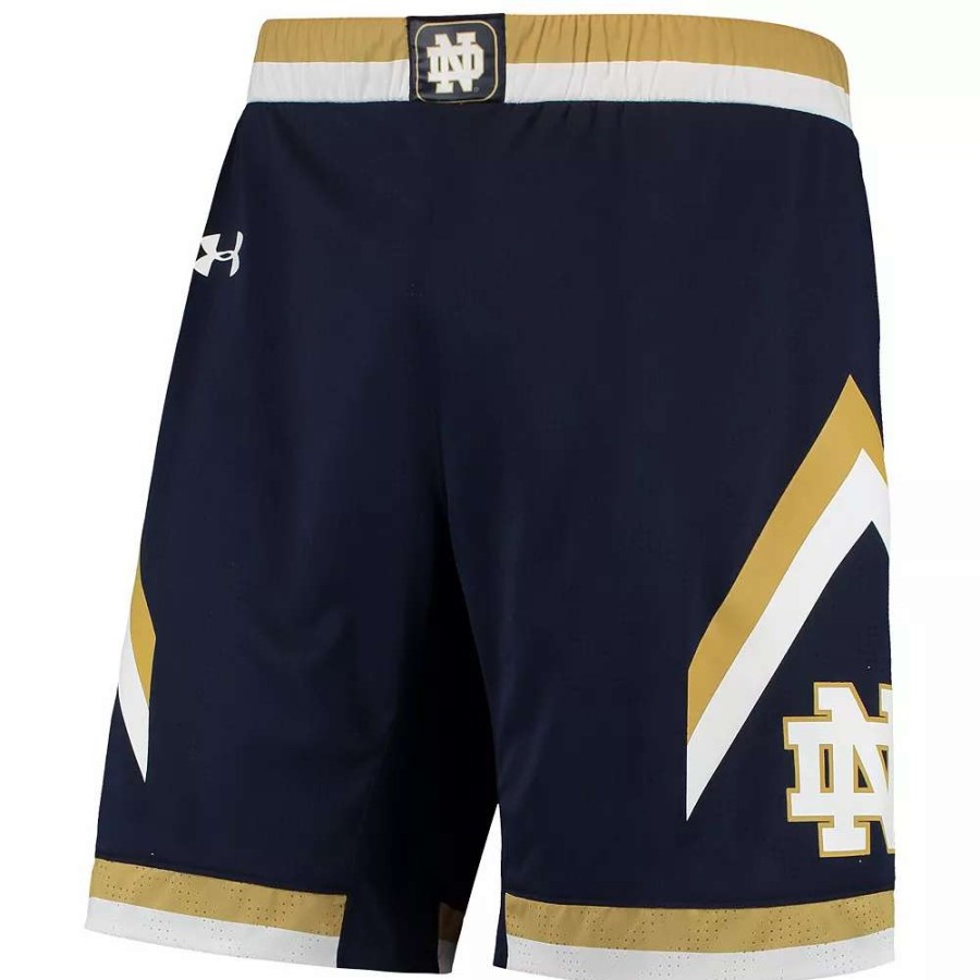 Bottoms * | Men'S Under Armour Navy Notre Dame Fighting Irish Replica Basketball Short