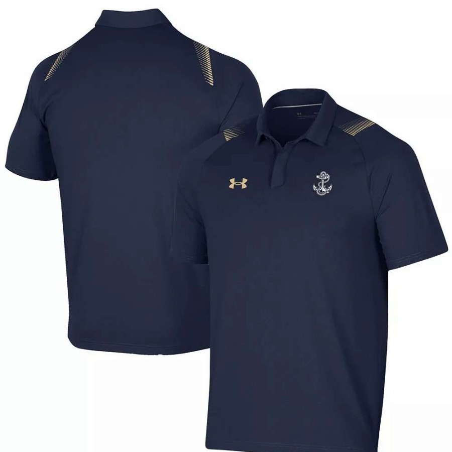 Tops * | Men'S Under Armour Navy Navy Midshipmen 2021 Sideline Performance Polo