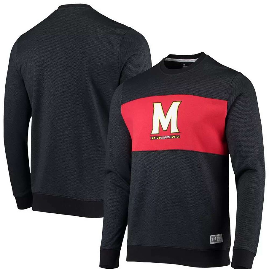 Tops * | Men'S Under Armour Black Maryland Terrapins Game Day All Day Pullover Sweatshirt