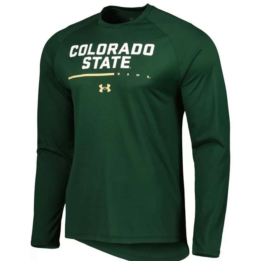 Tops * | Men'S Under Armour Green Colorado State Rams Performance Raglan Long Sleeve T-Shirt