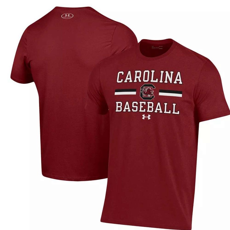 Tops * | Men'S Under Armour Garnet South Carolina Gamecocks Baseball Stack Performance T-Shirt