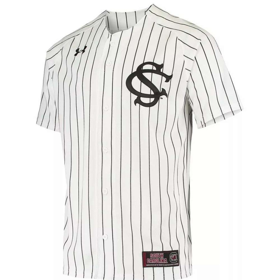 Tops * | Men'S Under Armour White South Carolina Gamecocks Replica Performance Baseball Jersey