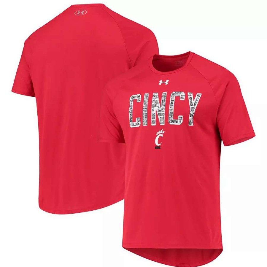 Tops * | Men'S Under Armour Red Cincinnati Bearcats 513 Tech T-Shirt