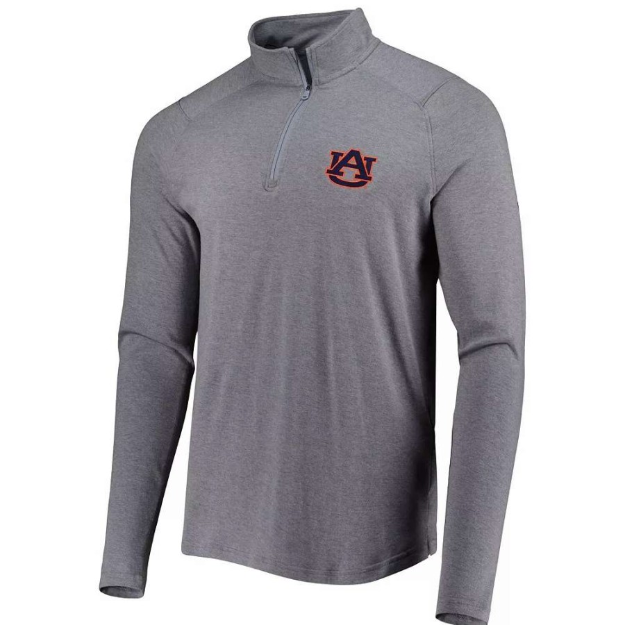 Outerwear * | Men'S Under Armour Gray Auburn Tigers All Day Tri-Blend Quarter-Zip Jacket