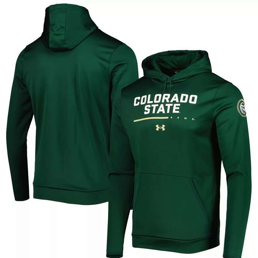 Tops * | Men'S Under Armour Green Colorado State Rams Wordmark Pullover Hoodie