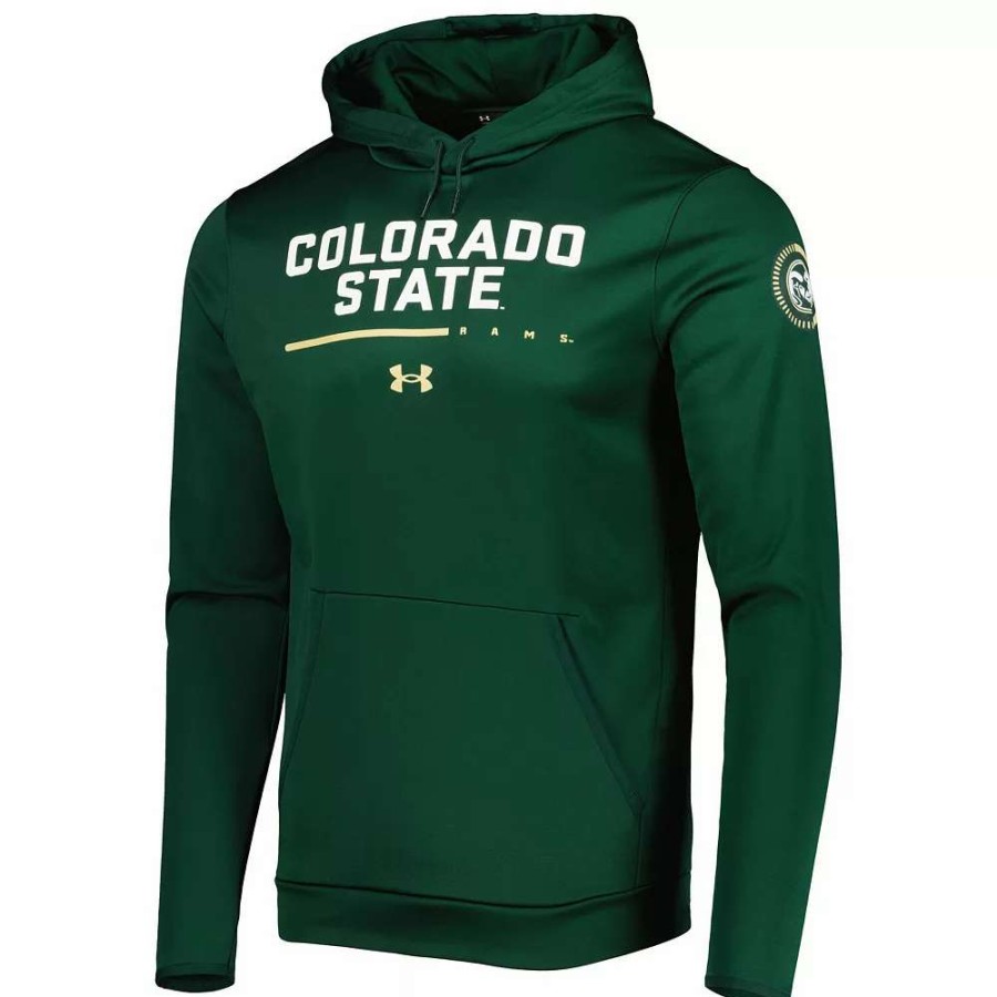 Tops * | Men'S Under Armour Green Colorado State Rams Wordmark Pullover Hoodie