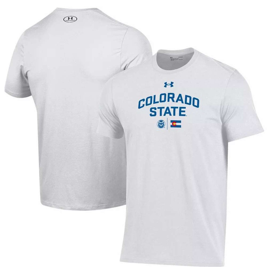 Tops * | Men'S Under Armour White Colorado State Rams Pride T-Shirt