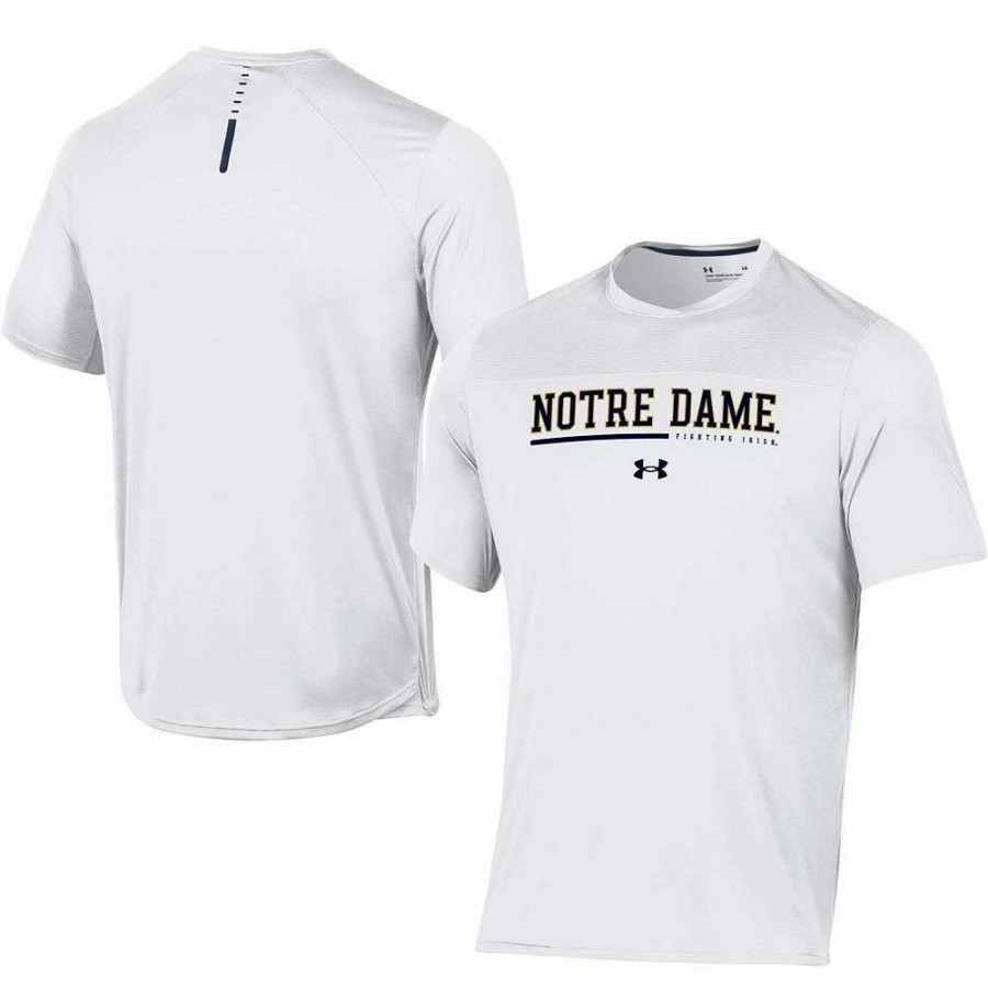 Tops * | Men'S Under Armour White Notre Dame Fighting Irish 2022 Sideline Training Performance T-Shirt