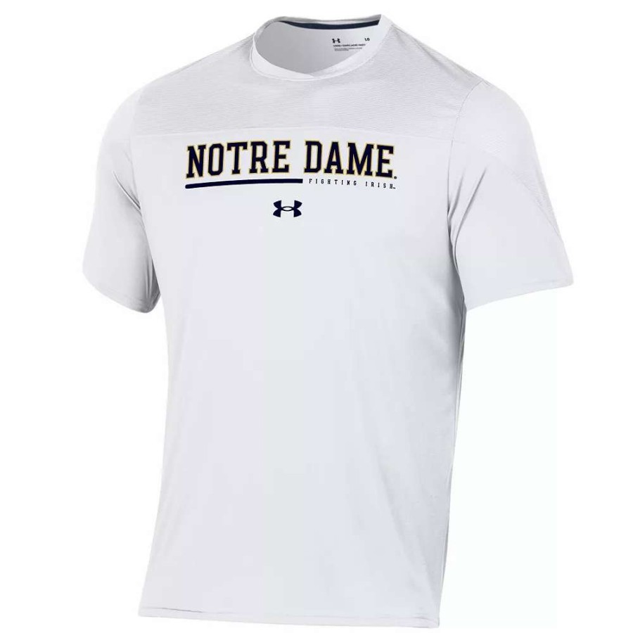 Tops * | Men'S Under Armour White Notre Dame Fighting Irish 2022 Sideline Training Performance T-Shirt