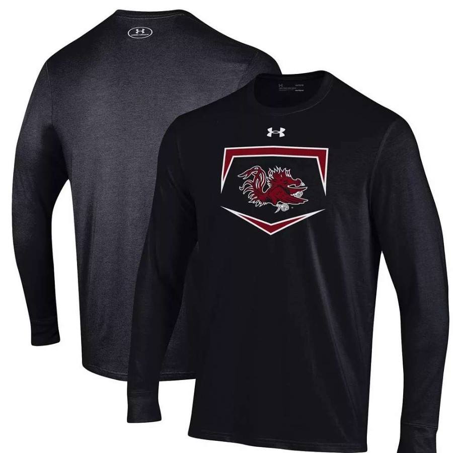 Tops * | Men'S Under Armour Black South Carolina Gamecocks Baseball Base Logo Long Sleeve T-Shirt