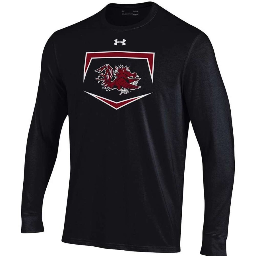 Tops * | Men'S Under Armour Black South Carolina Gamecocks Baseball Base Logo Long Sleeve T-Shirt