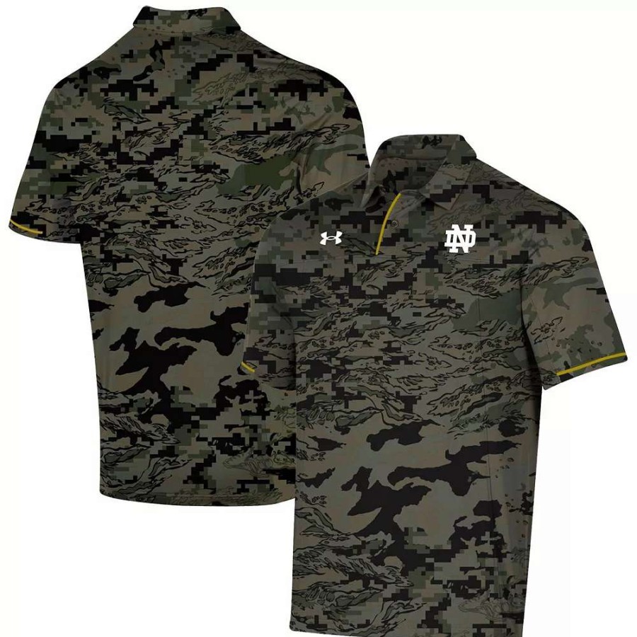 Tops * | Men'S Under Armour Camo Notre Dame Fighting Irish Freedom Polo