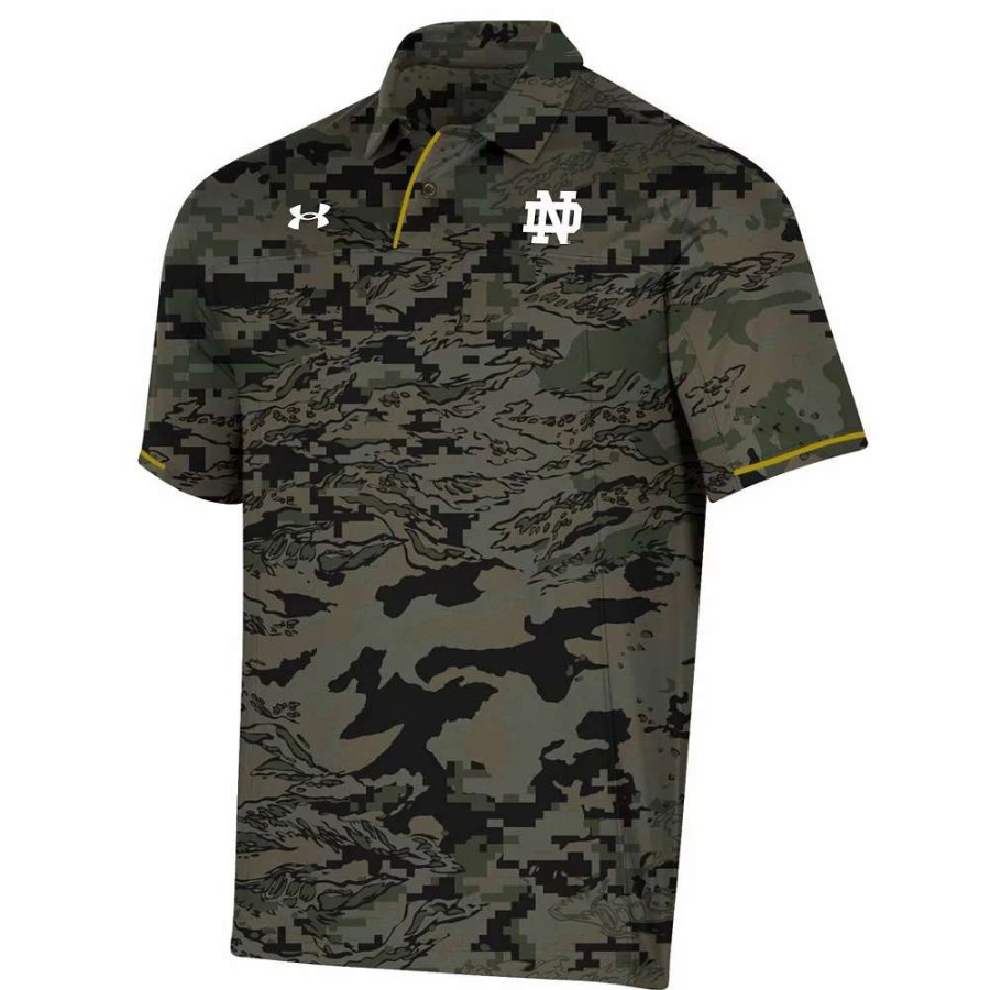 Tops * | Men'S Under Armour Camo Notre Dame Fighting Irish Freedom Polo